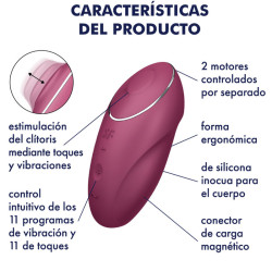 Satisfyer - Tap & Climax 1 Vibrateur Lay-On Rouge